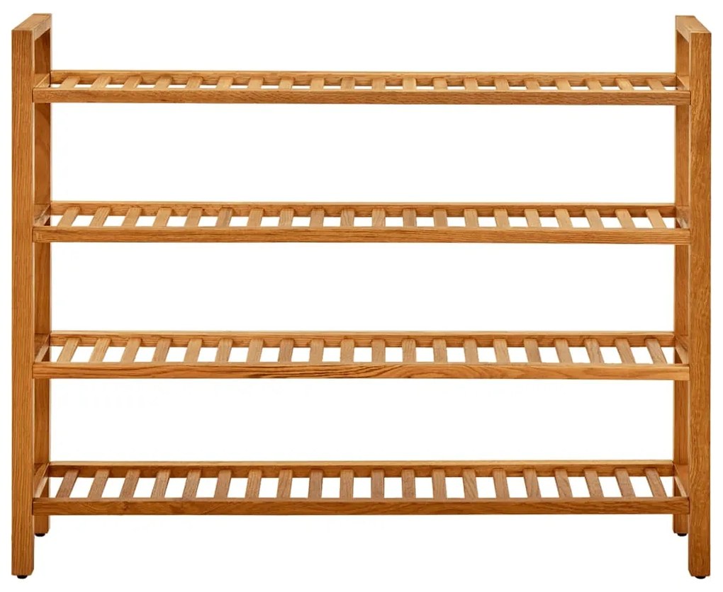 vidaXL Παπουτσοθήκη με 4 Ράφια 100 x 27 x 80 εκ. από Μασίφ Ξύλο Δρυός