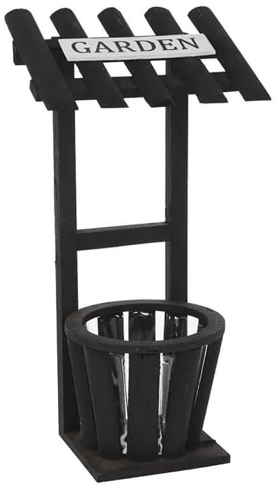 Επιδαπέδια Βάση για γλάστρα με διαστάσεις 15x15x41cm - Μαύρο