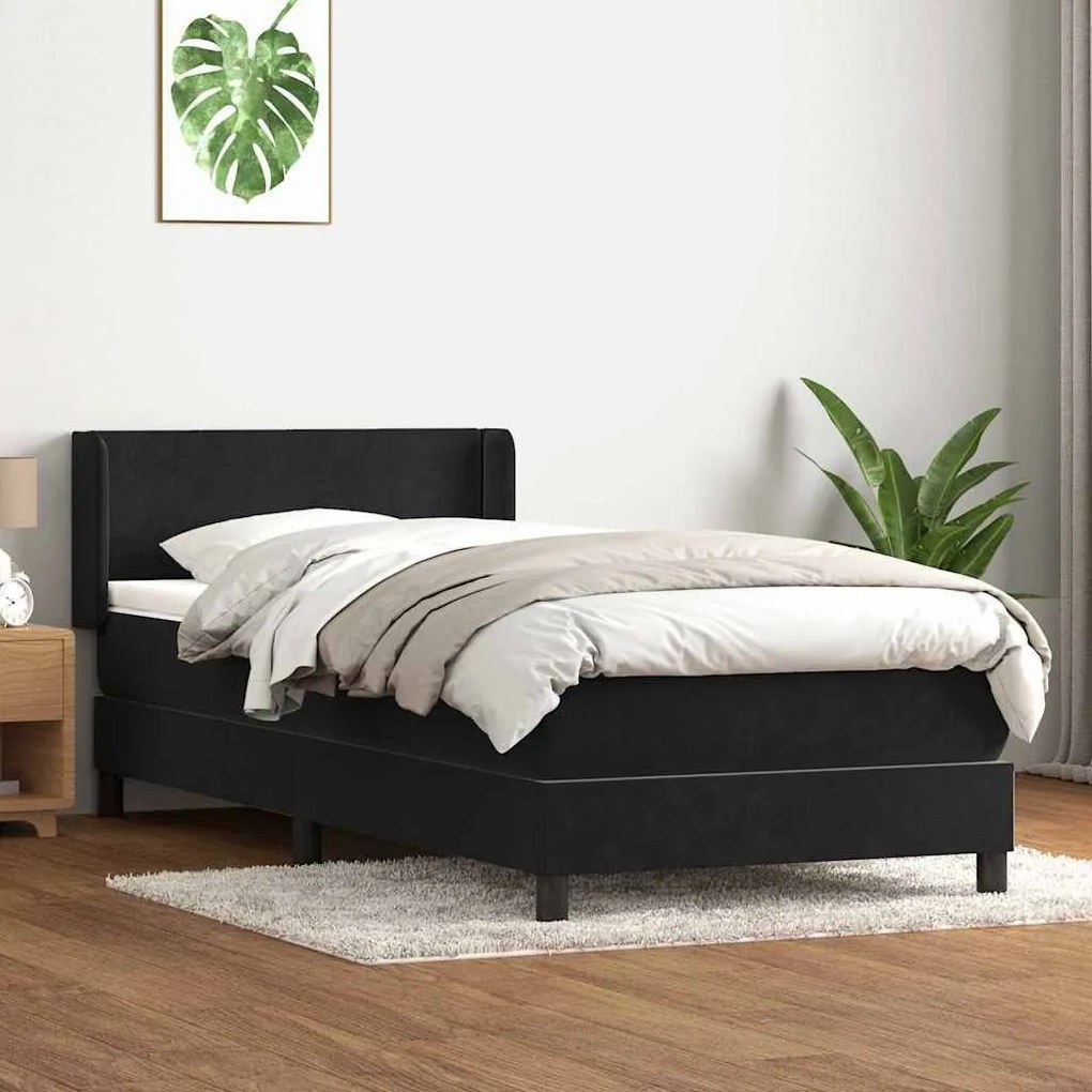 BOX SPRING ΚΡΕΒΑΤΙ ΜΕ ΣΤΡΩΜΑ ΜΑΥΡΟ 100X220 ΕΚ. ΒΕΛΟΥΔΙΝΟ 3317981