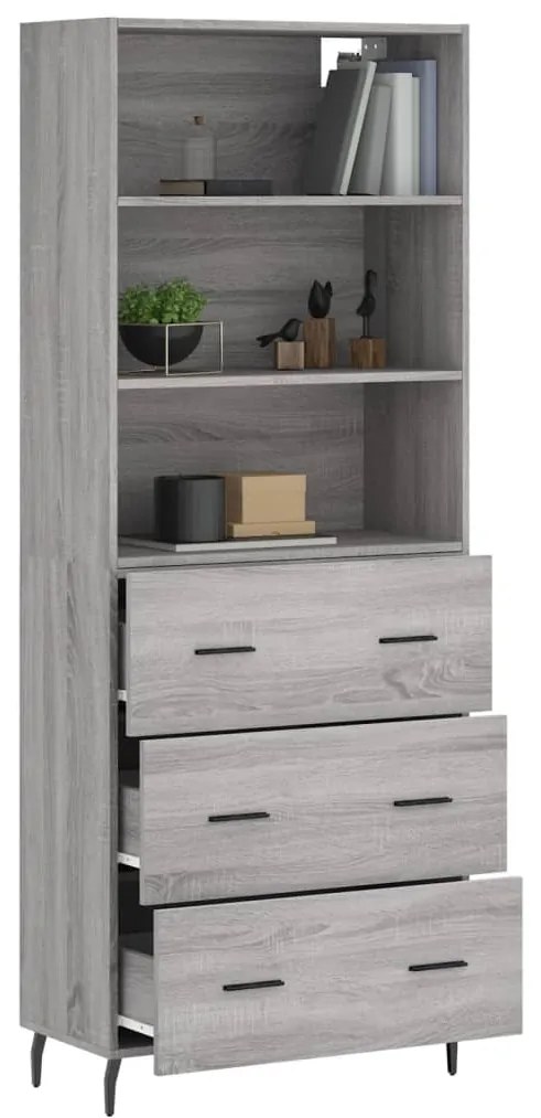 Ντουλάπι Γκρι Sonoma 69,5 x 34 x 180 εκ. Επεξεργασμένο Ξύλο 3189403