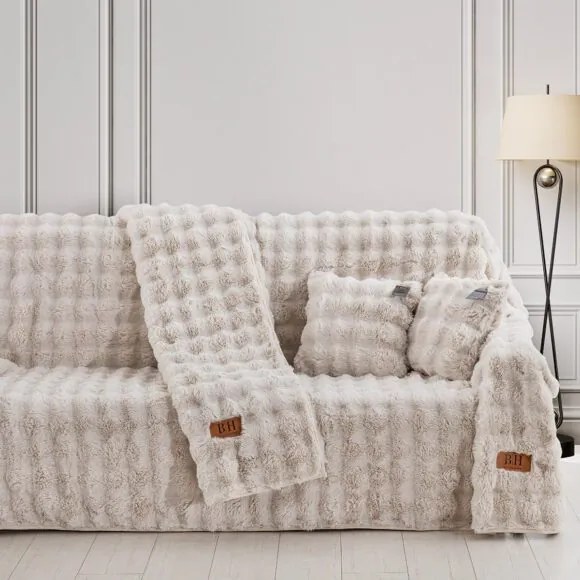Beauty Home Γούνινο ριχτάρι Μονοθέσιο Art 8723 180x160 Εκρού