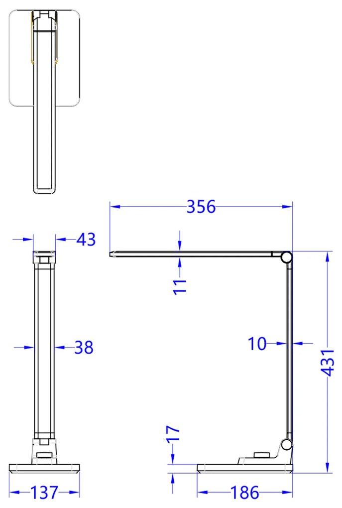 ΦΩΤΙΣΤΙΚΟ ΓΡΑΦΕΙΟΥ LED BLAIN PRO HM4458.07 ΓΚΡΙ ΒΑΣΗ ABS &amp; ΑΛΟΥΜΙΝΙΟ 35,6x43,1Υεκ - 5124764 - HM4458.07