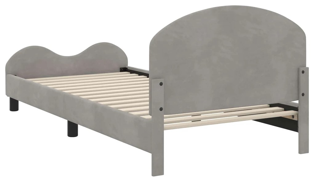 vidaXL Κρεβάτι Παιδικής Κρεβατοκάμαρας με Κεφαλάκι Ανοιχτό γκρι