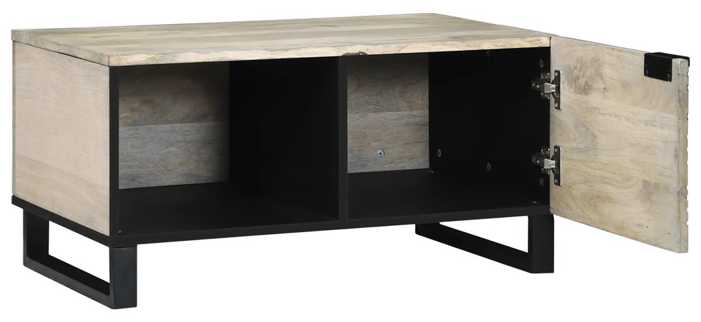 vidaXL Τραπεζάκι σαλονιού Άσπρο, Μαύρο 80 x 50 x 40 cm