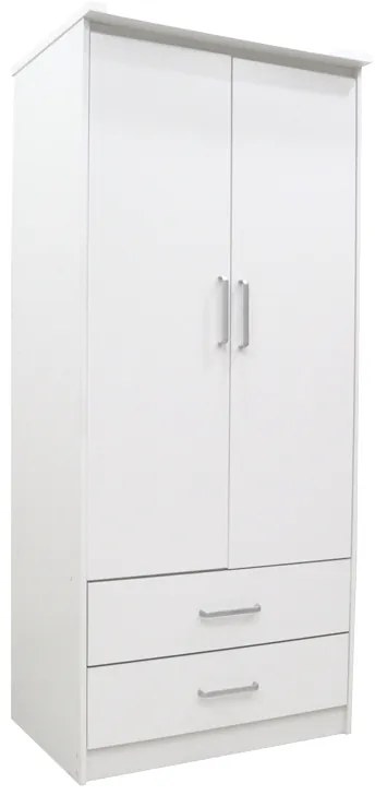 Intrahome Ντουλάπα ρούχων δίφυλλη OLYMPUS Intrahome σε λευκή απόχρωση 81x57x183εκ | SKU: INTRAPA-234111338