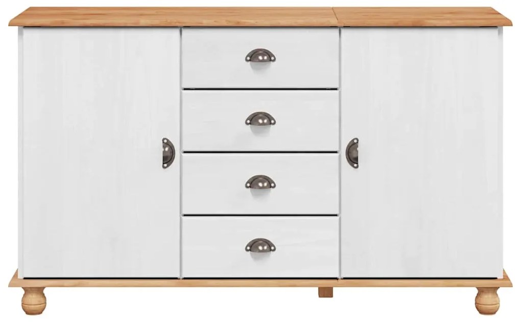vidaXL Πλαϊνό γραφείο με συρτάρι ASKIM Λευκό 133.5 x 40 x 79 εκ.