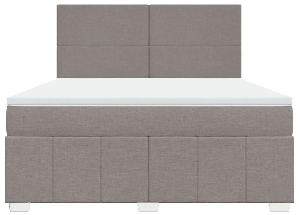 vidaXL Κρεβάτι Boxspring με Στρώμα Taupe 180x200 εκ. Υφασμάτινο