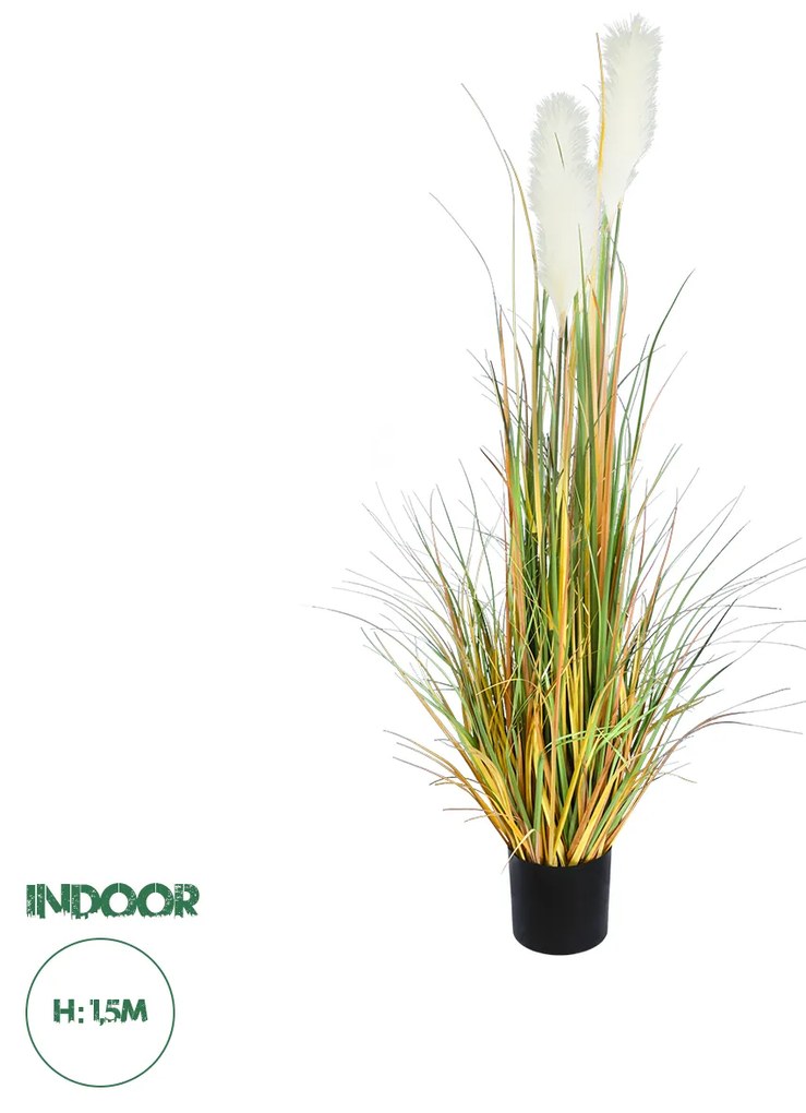 GloboStar® Artificial Garden PAMPAS GRASS 20105 Τεχνητό Διακοσμητικό Φυτό Γρασίδι της Πάμπας Υ150cm