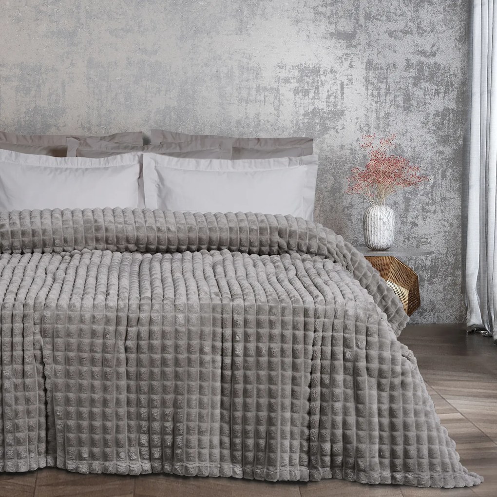 Κουβέρτα Fleece Υπέρδιπλη 220x240εκ. Blankets 1359 Γκρι Das Home
