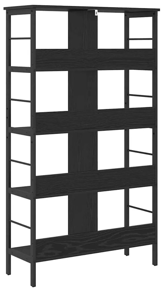 vidaXL Ράφι Βιβλίων Μαύρη Οξυά 82 x 32 x 144,5 εκ. Επεξεργασμένο ξύλο