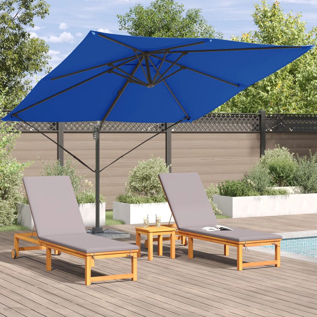 vidaXL Κινητός Ρομά Ομπρέλα Αζούρ Μπλε 286x285x265 εκ. Αλουμίνιο