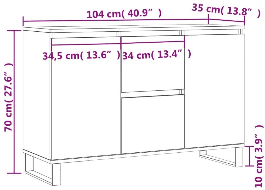 ΜΠΟΥΦΕΣ SONOMA ΔΡΥΣ 104 X 35 X 70 ΕΚ. ΑΠΟ ΕΠΕΞΕΡΓΑΣΜΕΝΟ ΞΥΛΟ 827215