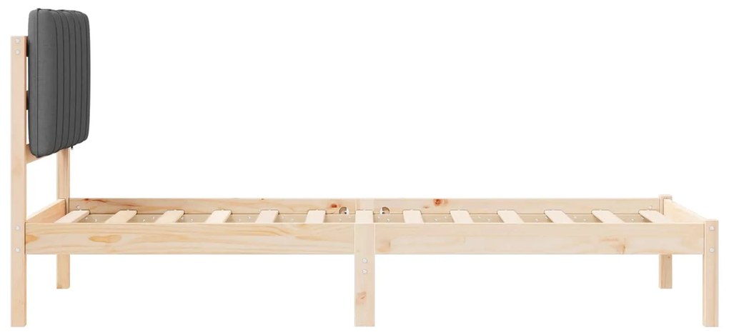 vidaXL Σκελετός Κρεβατιού με Επενδεδυμένο Κεφαλάρι Σκούρο Γκρι