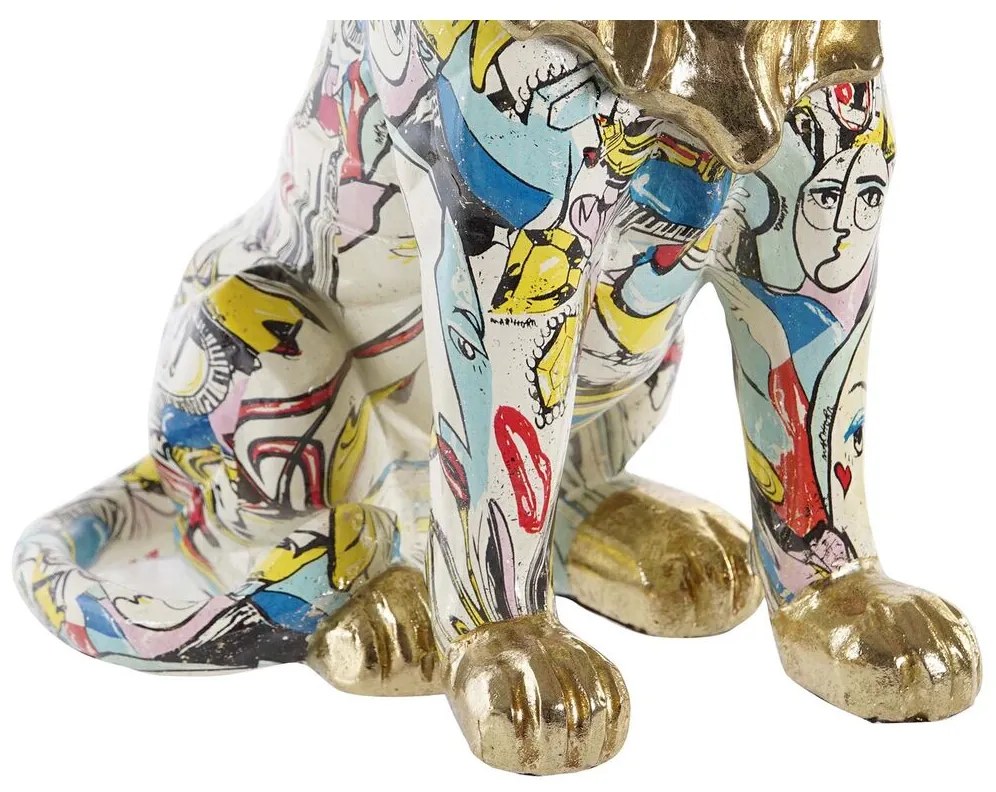 Διακοσμητική Φιγούρα DKD Home Decor Χρυσό Λέων Ρητίνη Πολύχρωμο Σύγχρονη (21 x 14,5 x 27 cm) (15 x 21 x 27 cm)