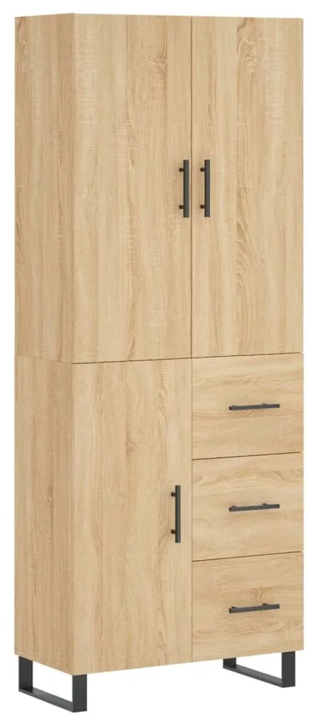 vidaXL Ντουλάπι Sonoma δρυς 69,5 x 34 x 180 εκ. από Επεξεργασμένο Ξύλο
