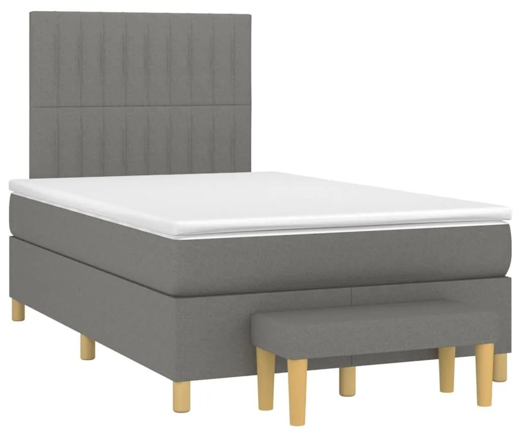 ΚΡΕΒΑΤΙ BOXSPRING ΜΕ ΣΤΡΩΜΑ ΣΚΟΥΡΟ ΓΚΡΙ 120X190 ΕΚ ΥΦΑΣΜΑΤΙΝΟ 3270419