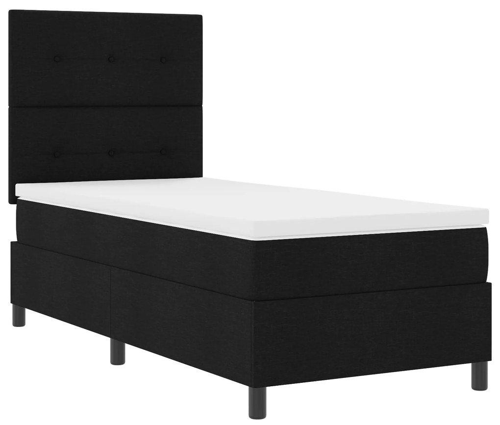 vidaXL Μαύρο Κρεβάτι με Σπαστή Βάση 100x200 εκ Ύφασμα