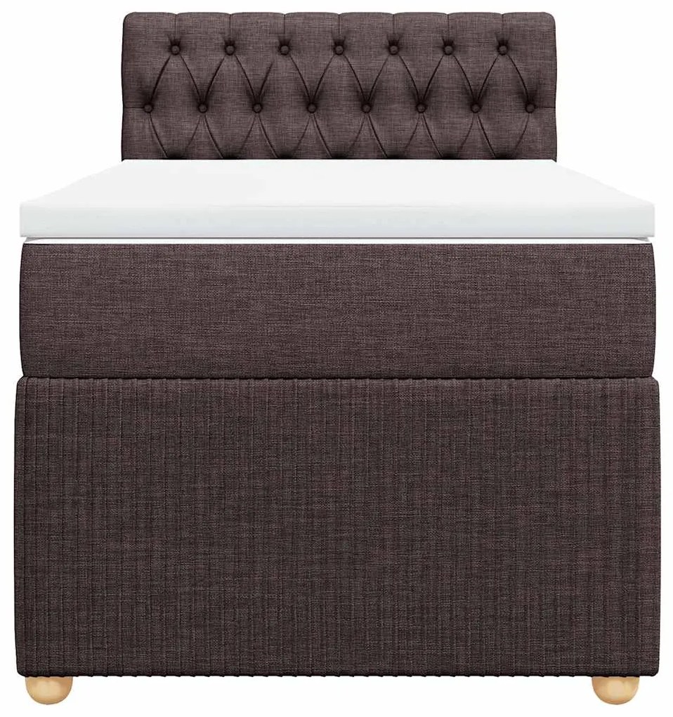 vidaXL Κρεβάτι Boxspring με Στρώμα Σκούρο Καφέ 80x200 εκ. Υφασμάτινο