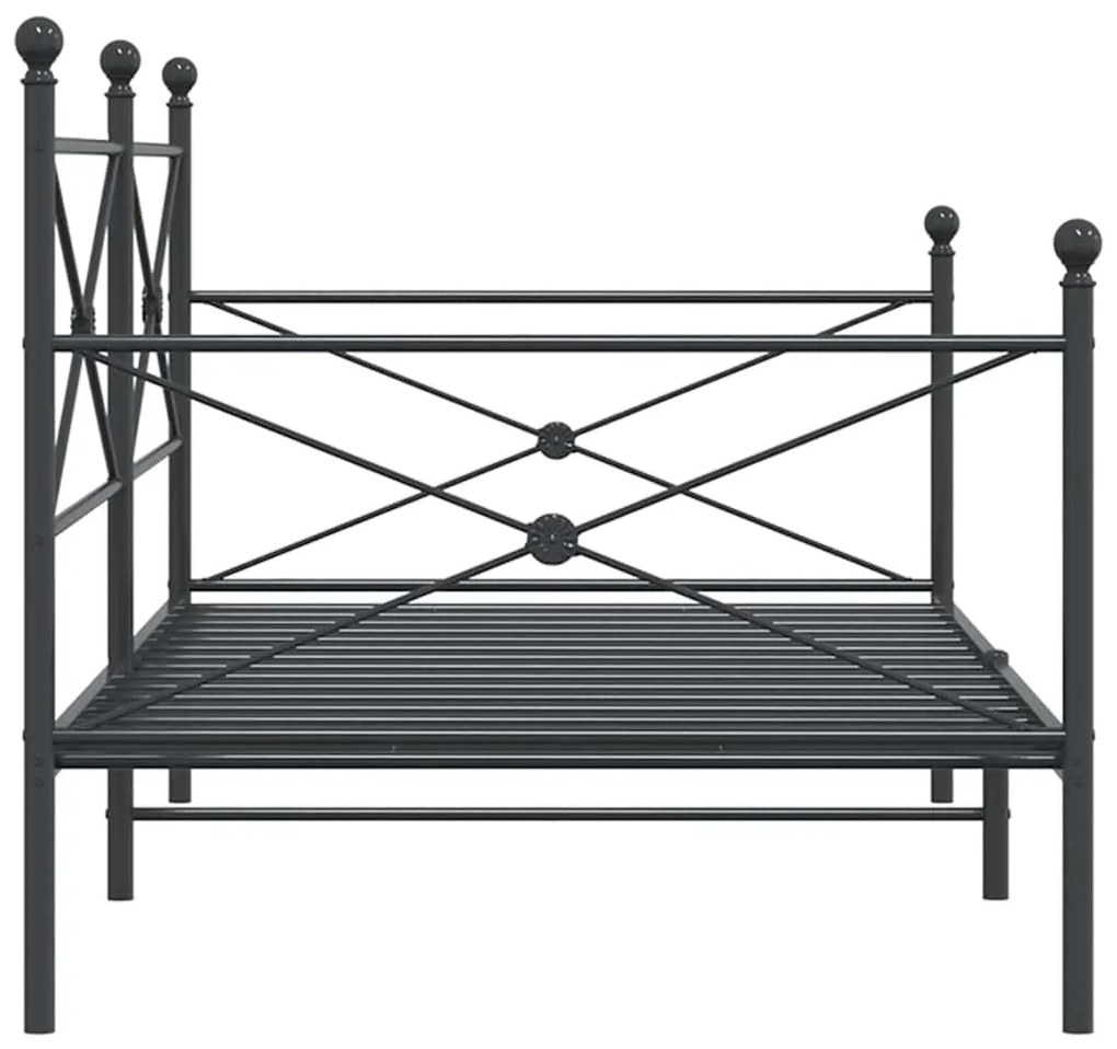 ΚΡΕΒΑΤΙ ΗΜΕΡΑΣ ΧΩΡΙΣ ΣΤΡΩΜΑ ΜΑΥΡΟ 107X203 CM ΑΤΣΑΛΙ 4104671