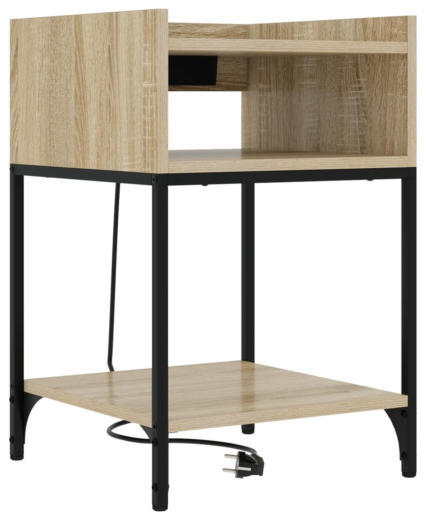 vidaXL Κομοδίνο με ράφι Sonoma Δρυς 40 x 40 x 61 εκ Επεξεργασμένο ξύλο