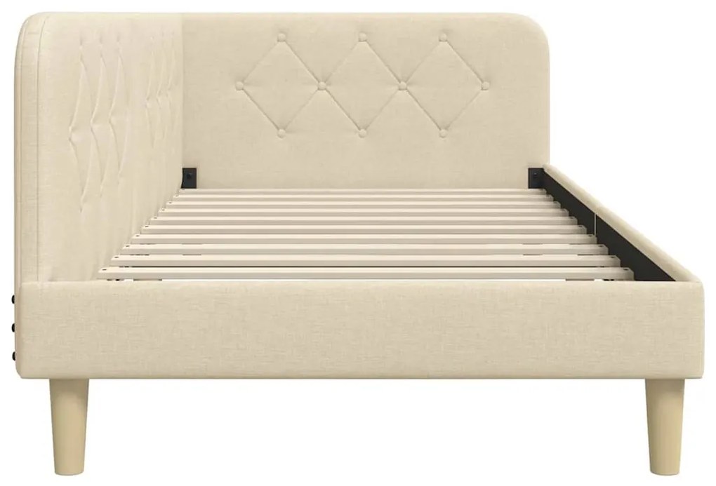 vidaXL Κρεβάτι Γωνίας με κεφαλάρι Κρεμ 90 x 190 cm ύφασμα