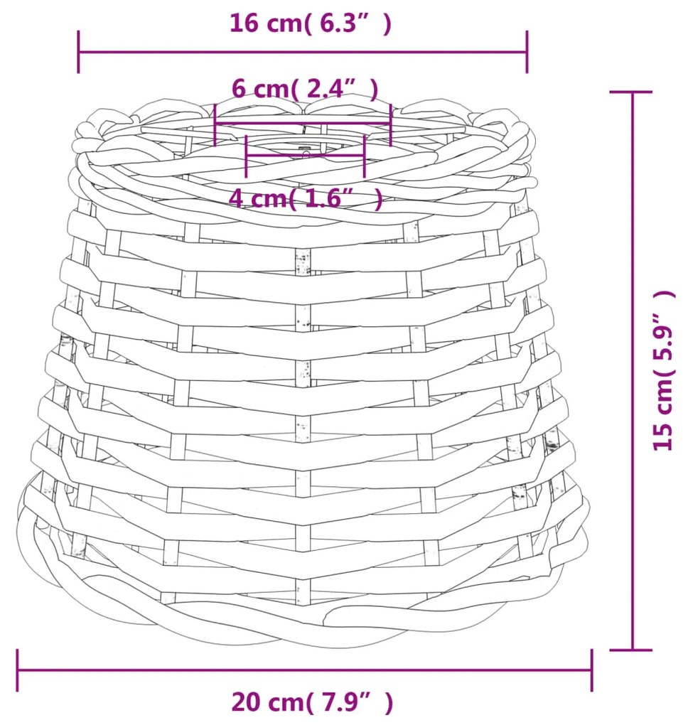 ΚΑΠΕΛΟ ΦΩΤΙΣΤΙΚΟΥ ΟΡΟΦΗΣ ΚΑΦΕ Ø20X15 ΕΚ. ΑΠΟ WICKER 364373