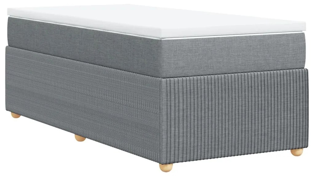 vidaXL Κρεβάτι Boxspring με Στρώμα Ανοιχτό Γκρι 80x200 εκ. Υφασμάτινο