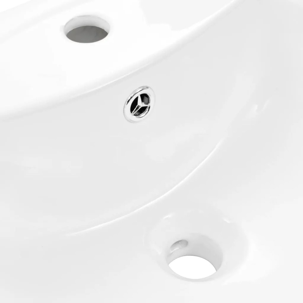 vidaXL Νιπτήρας Επιδαπέδιος με Κολόνα Λευκός 650x520x200 χιλ Κεραμικός