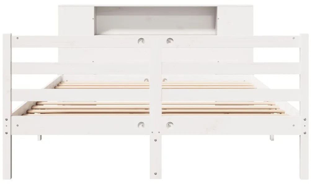 vidaXL Κρεβάτι Βιβλιοθήκη Χωρίς Στρώμα 140x200 εκ Μασίφ Ξύλο Πεύκο