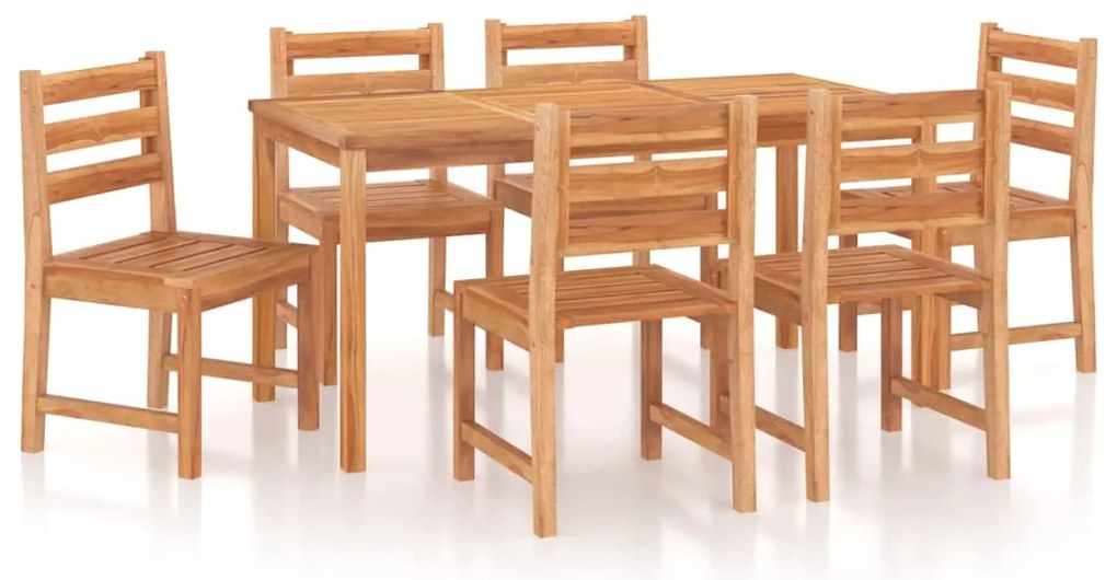 vidaXL Σετ Τραπεζαρίας Κήπου 7 Τεμαχίων από Μασίφ Ξύλο Teak