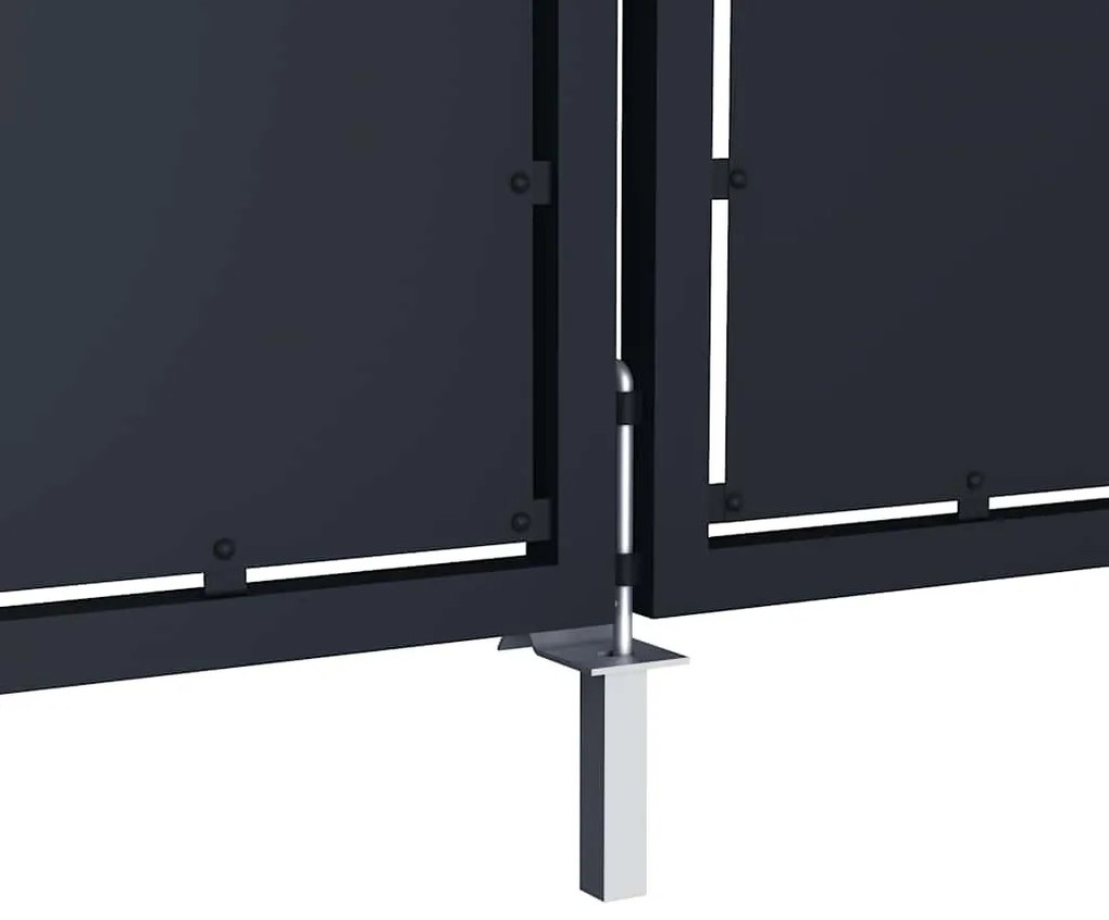 vidaXL Πόρτα Περίφραξης Κήπου Ανθρακί 350 x 125 εκ. Ατσάλινη
