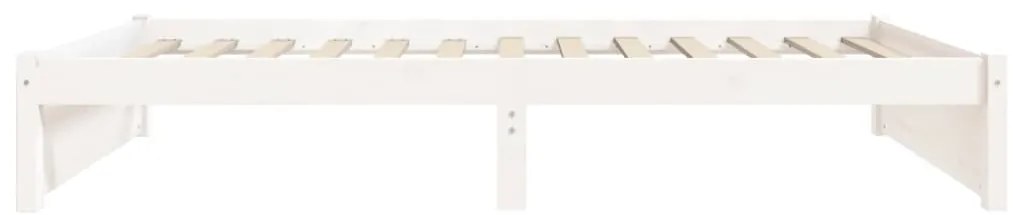 vidaXL Πλαίσιο Κρεβατιού Λευκό 75x190 εκ. Μασίφ Ξύλο Small Single