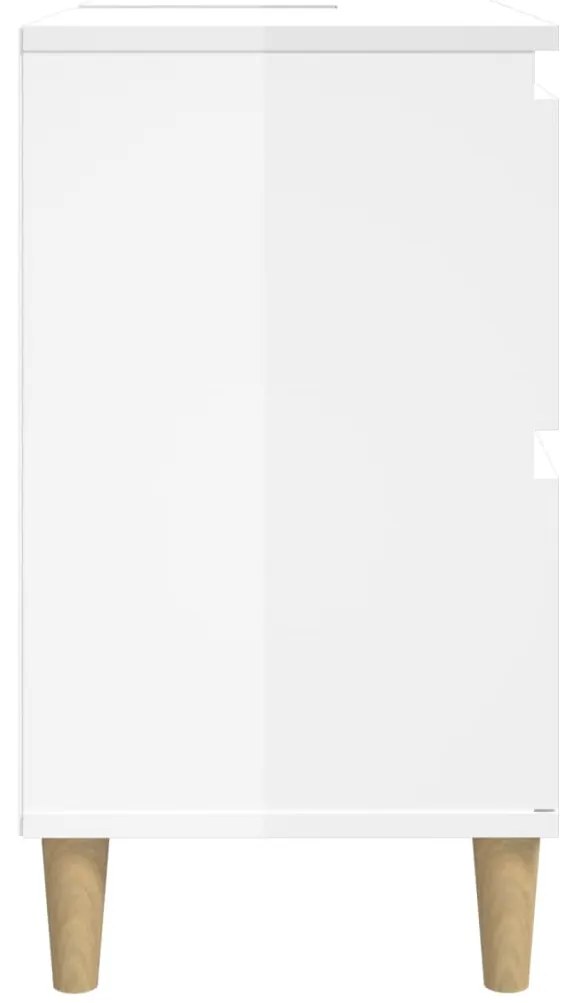 vidaXL Ντουλάπι Νιπτήρα Γυαλ. Λευκό 80x33x60 εκ. Επεξεργασμένο Ξύλο