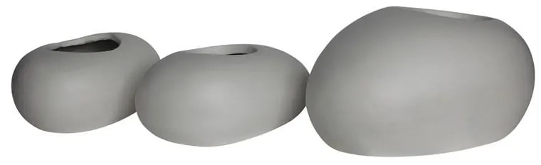 FLOWER POT-ROCK Set 3 τεμαχίων, Cement Απόχρωση White