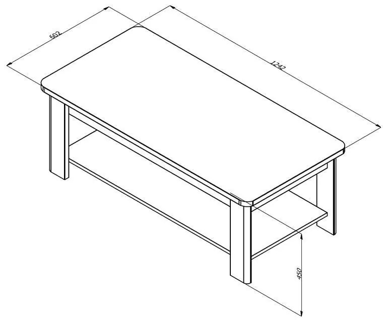 Τραπεζάκι Σαλονιού Jersey Artisan Oak 124x60x45 εκ.