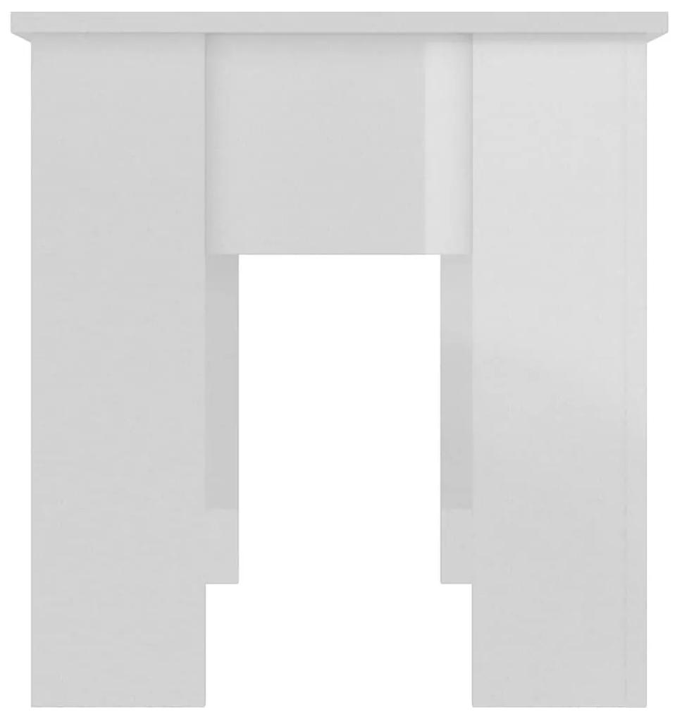 Τραπεζάκι Σαλονιού Γυαλ. Λευκό 101x49x52 εκ. Επεξεργασμένο Ξύλο - Λευκό