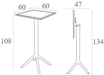 SKY TAUPE BAR 60Χ60Χ108εκ.ΠΤΥΣ/ΝΟ ΤΡΑΠ. ΠΟΛ/ΝΙΟΥ