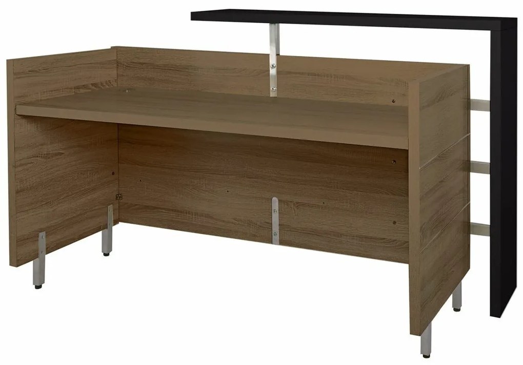 Τραπέζι γραφείου Mesa F105, 110x165x59cm, 84 kg, Άγρια δρυς, Μαύρο | Epipla1.gr