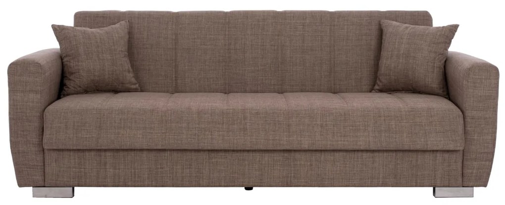 Καναπές - Κρεβάτι Polya 3θέσιος Καφέ 215x80x77 εκ. 215x80x77 εκ.