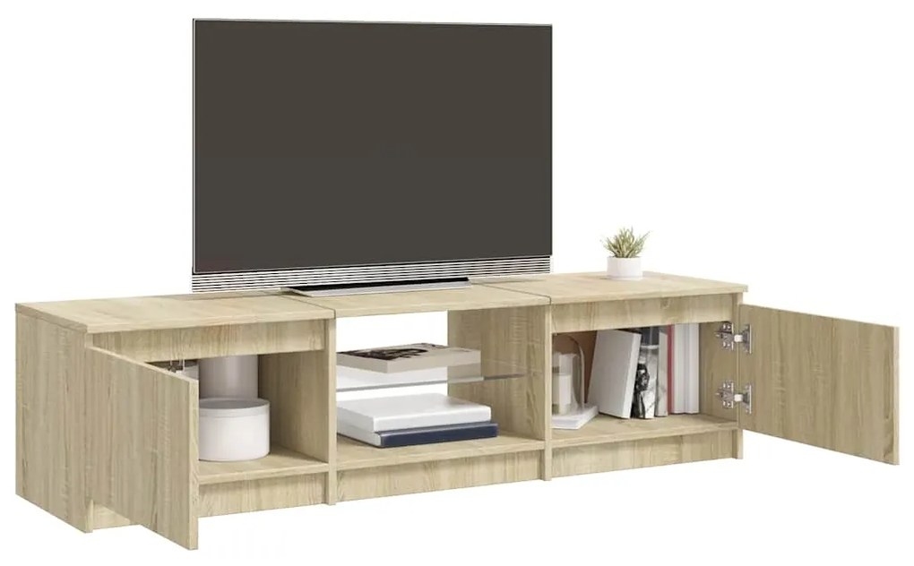 vidaXL Έπιπλο Τηλεόρασης με LED Sonoma Δρυς 140x40x36 εκ.