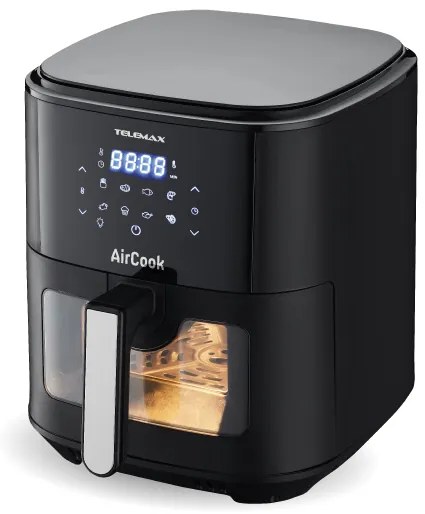 Telemax 31-8067 Φριτέζα Αέρος 6.5lt Digital - Aircook Window Μαύρη