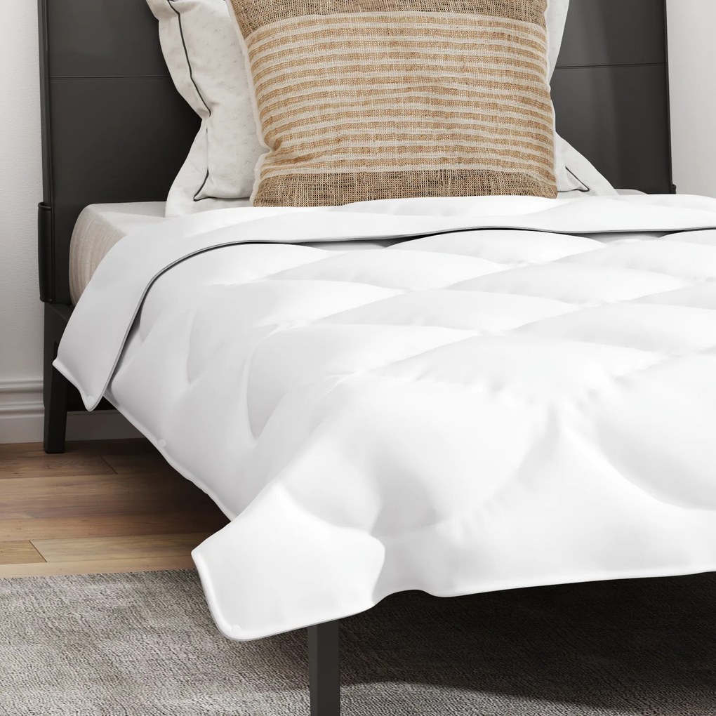 vidaXL Πάπλωμα με μαξιλάρι 2 pcs Λευκό 140 x 200 cm Μικροΐνες