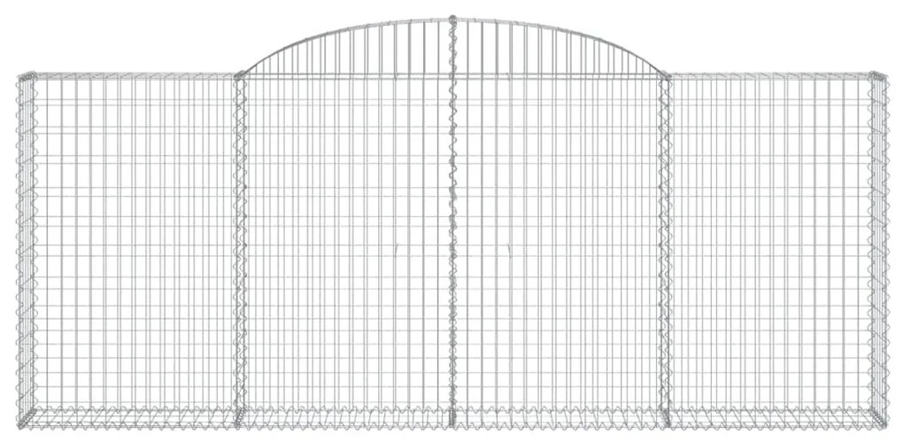 vidaXL Συρματοκιβώτια Τοξωτά 4 τεμ. 300x30x120/140 εκ. Γαλβαν. Ατσάλι
