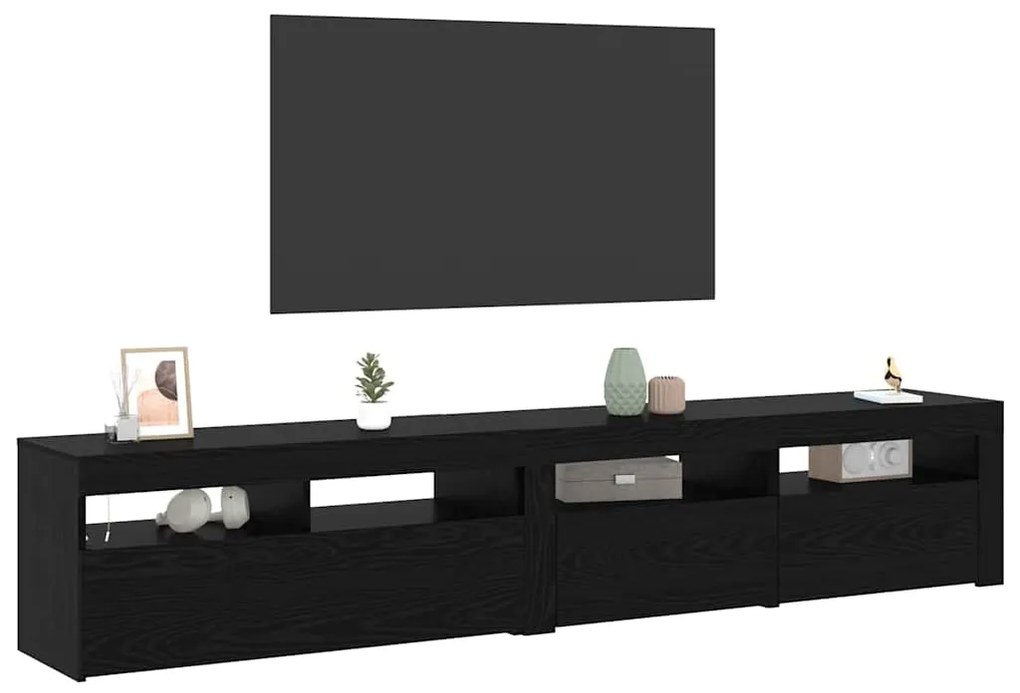 vidaXL Έπιπλα τηλεόρασης 2 pcs Μαύρη δρυς 210 x 35 x 40 εκ