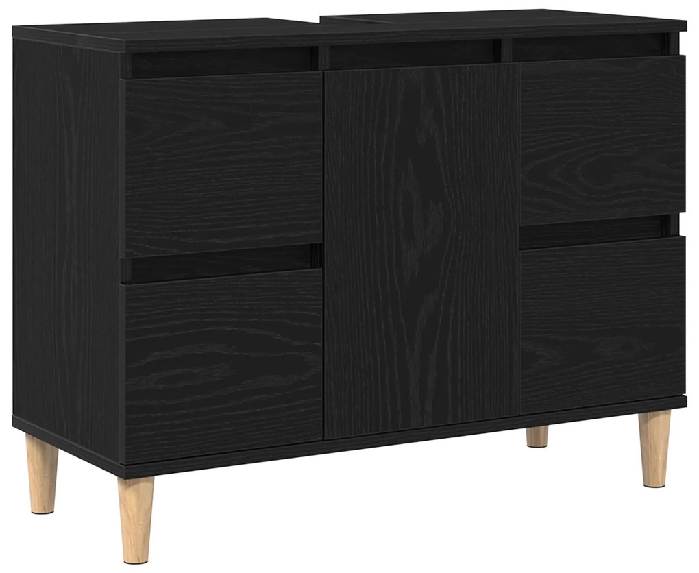 vidaXL Ντουλάπι μπαταρίας Μαύρη Δρυς 80x33x60 εκ Επεξεργασμένο Ξύλο