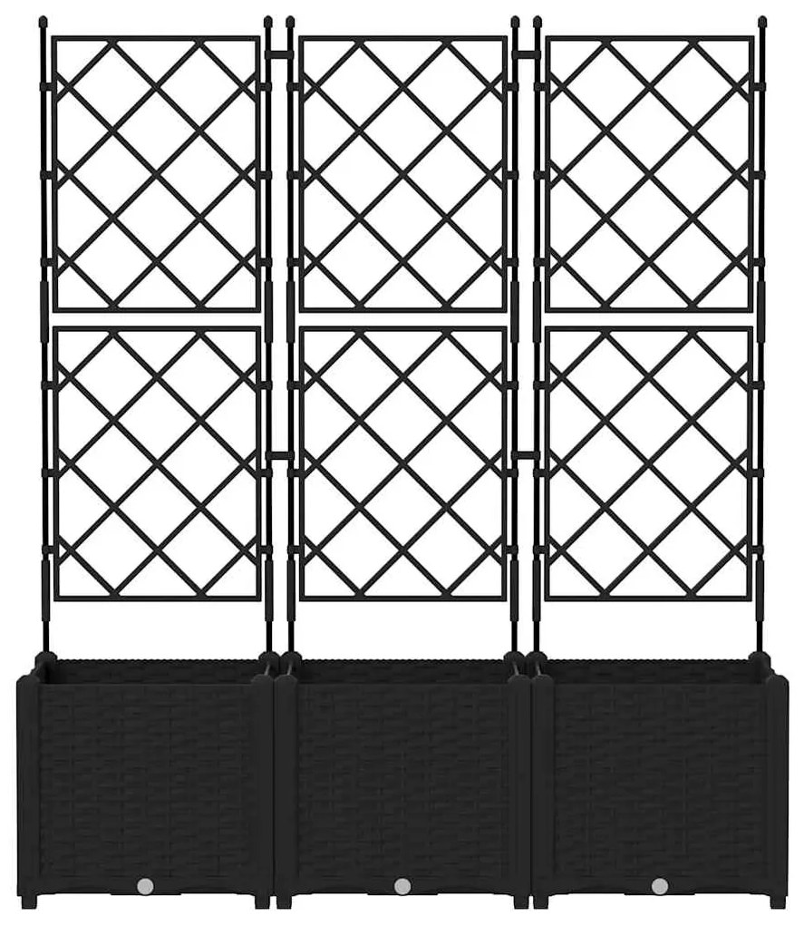 vidaXL Κηποτινάκι με Τρέλα 3 pcs Μαύρο 120 x 40 x 143 εκ. PP