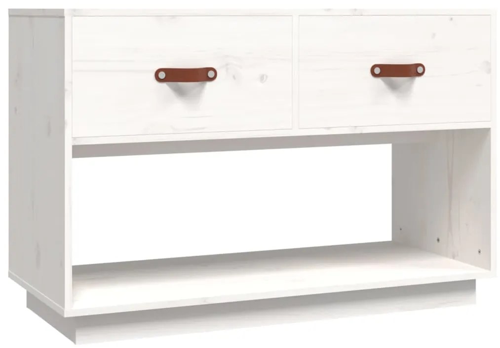 vidaXL Έπιπλο Τηλεόρασης Λευκό 90x40x60 εκ. από Μασίφ Ξύλο Πεύκου