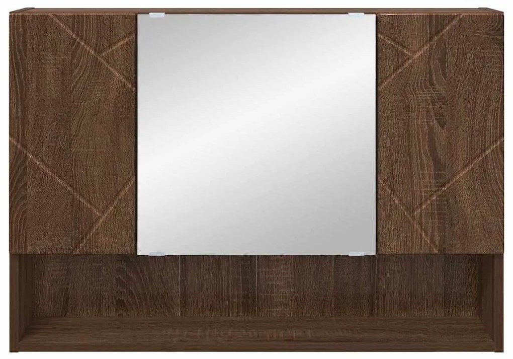 vidaXL Ντουλάπα Καθρέφτη Καφέ δρυς 80 x 17 x 55 εκ Επεξεργασμένο ξύλο