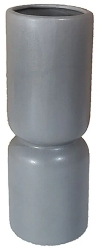 Βάζο Κεραμικό Terra 017414 D8,5xH25cm Grey Ceramic