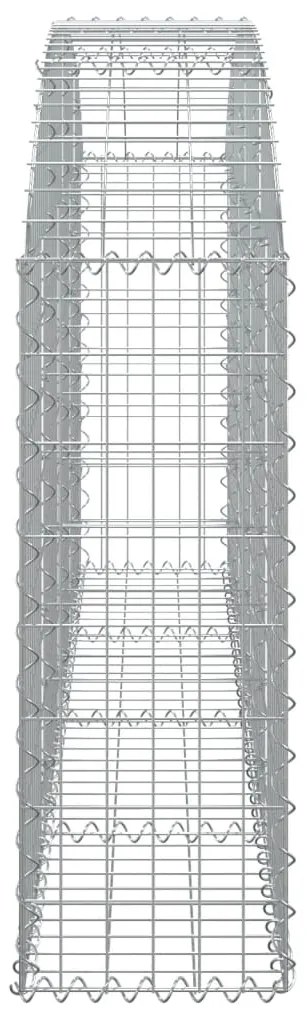 Συρματοκιβώτιο Τοξωτό 200x30x80/100εκ. από Γαλβανισμένο Χάλυβα - Ασήμι